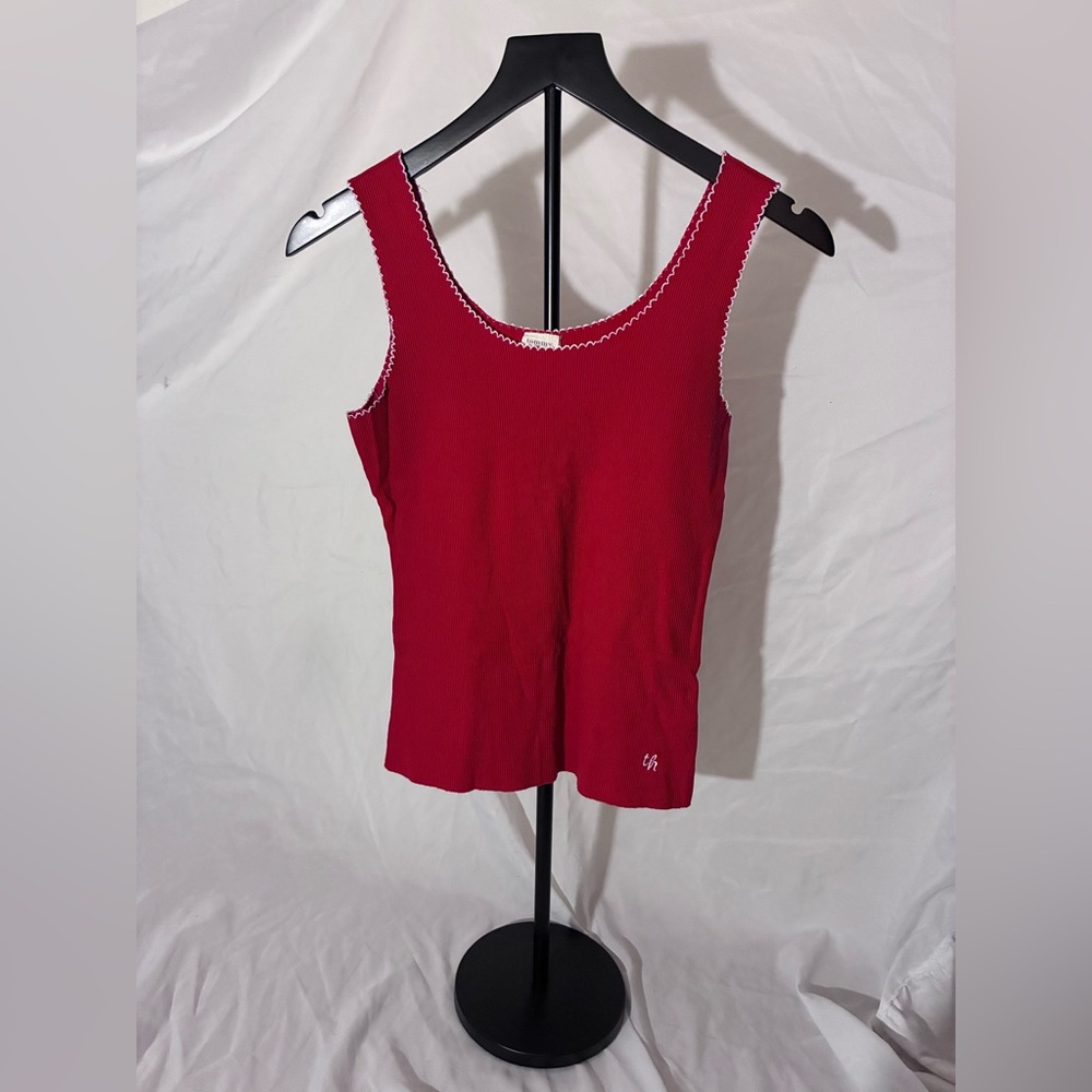 Vintage Tommy Jeans th Embroider Ribbed Scoop Neck Tank